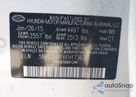 2015 Hyundai Sonata Sport из США, поврежденный, VIN 5NPE34AF6FH173671